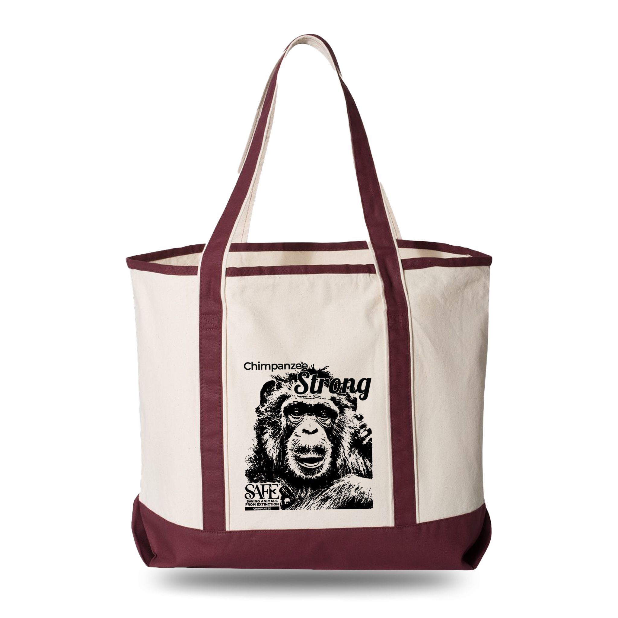 Chimp Safe 34L Large Canvas Deluxe Tote Bag - Chimpanzee SAFE