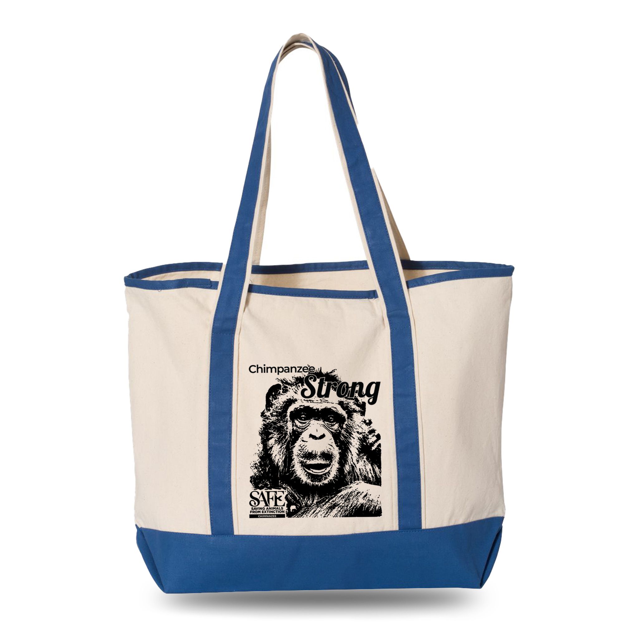 Chimp Safe 34L Large Canvas Deluxe Tote Bag - Chimpanzee SAFE