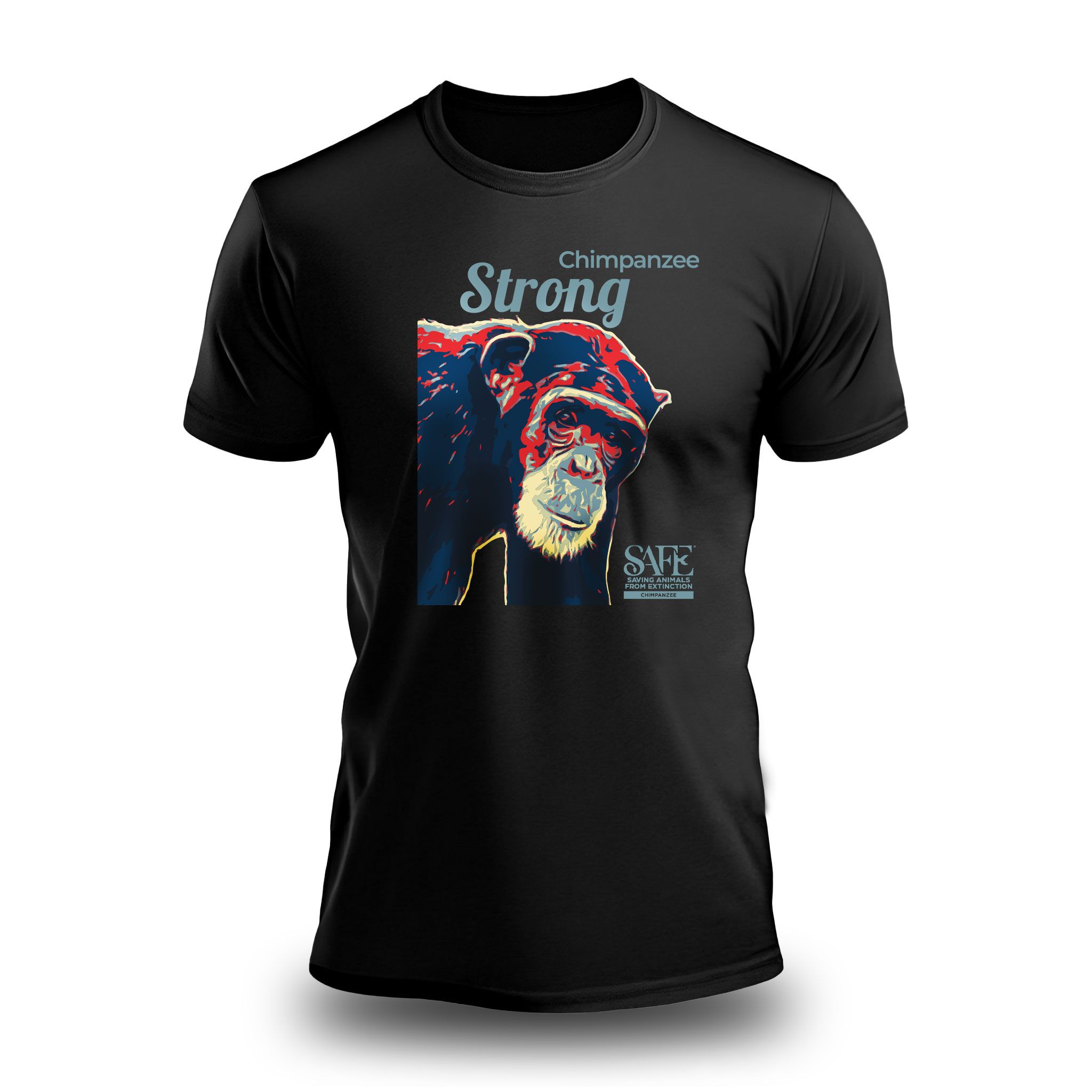 Kristy's UNISEX T-Shirt Deep Black - Chimpanzee SAFE