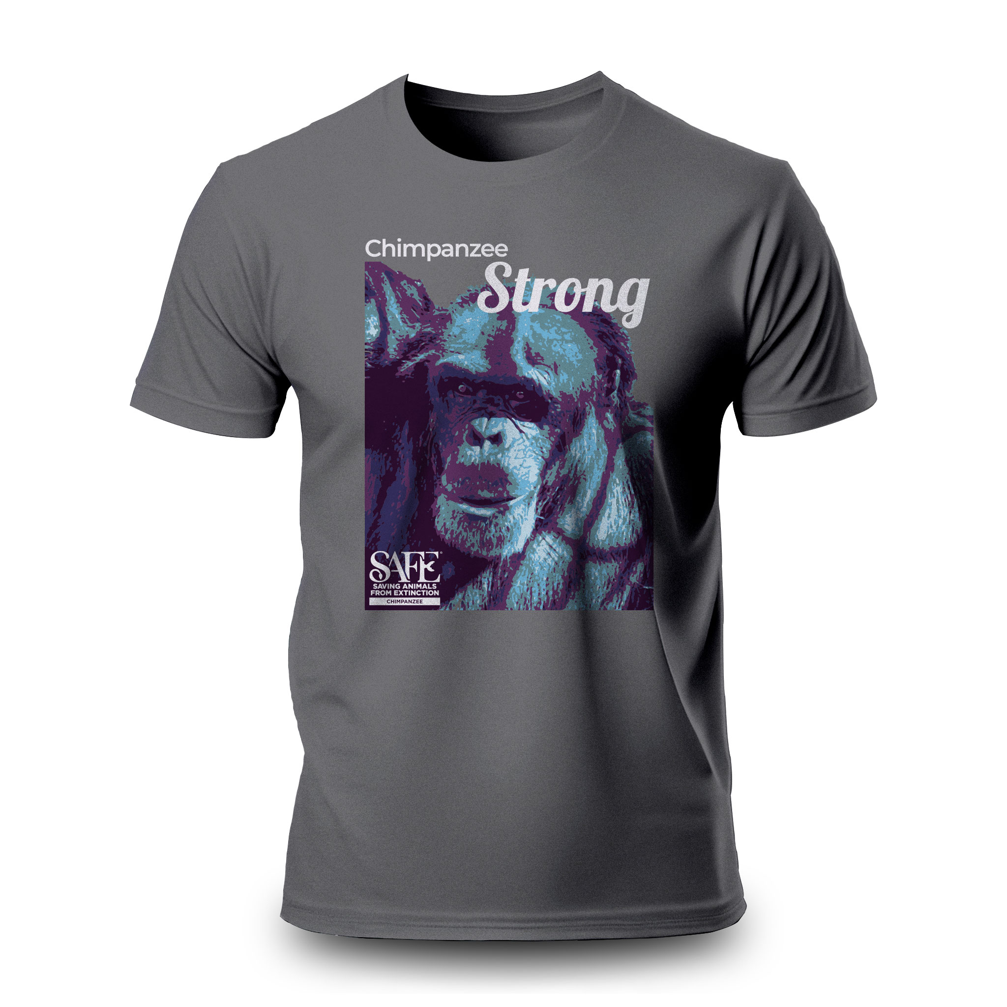 Steward's UNISEX T-Shirt Terrain Grey - Chimpanzee SAFE